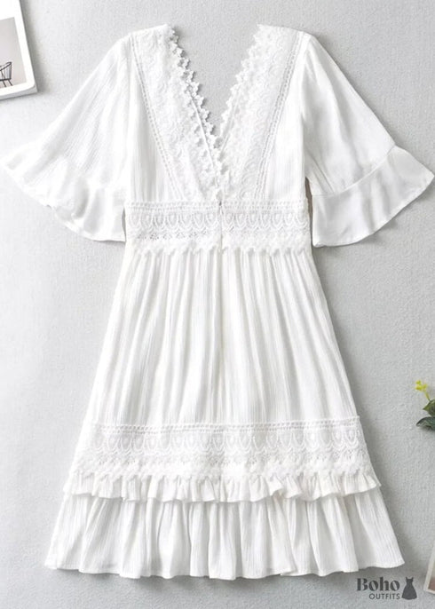 Boho White Mini Dress Teresa